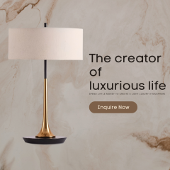 Baiyeco LED Luxury Cordless Table Lamps Iron+Fabric Lampshade