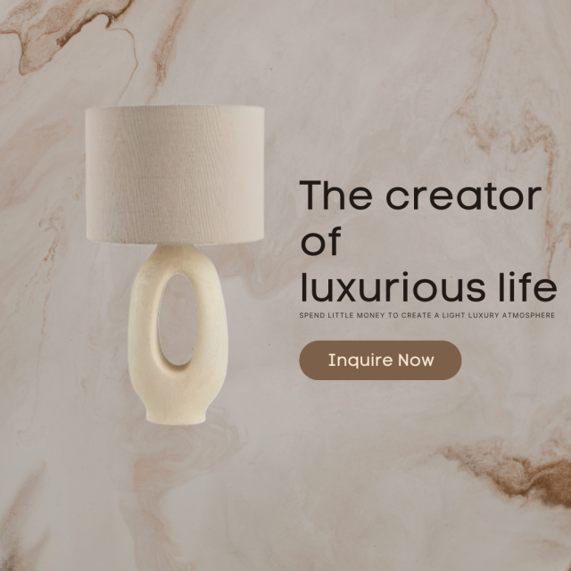 Lámpara de mesa LED Baiyeco de hierro y pantalla de tela