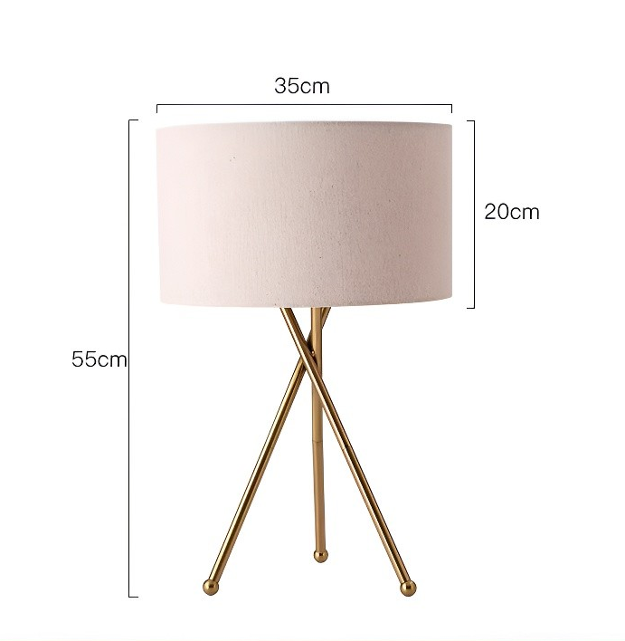 Baiyeco LED Bedside Table Lamps Iron+Fabric Lampshade