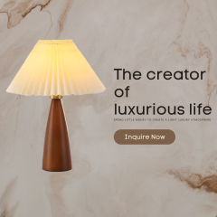 Baiyeco LED Art Deco Table Lamps Fabric Lampshade
