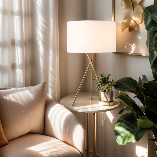 Baiyeco LED Bedside Table Lamps Iron+Fabric Lampshade