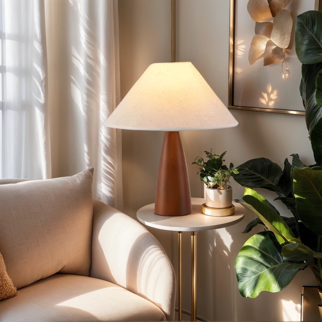 Baiyeco LED Art Deco Table Lamps Fabric Lampshade