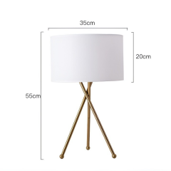 Baiyeco LED Bedside Table Lamps Iron+Fabric Lampshade