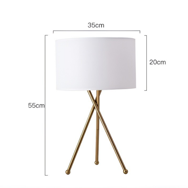 Baiyeco LED Bedside Table Lamps Iron+Fabric Lampshade