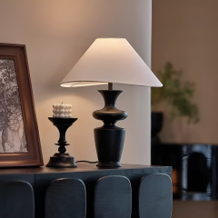 Baiyeco LED Shop Table Lamps Fabric Lampshade