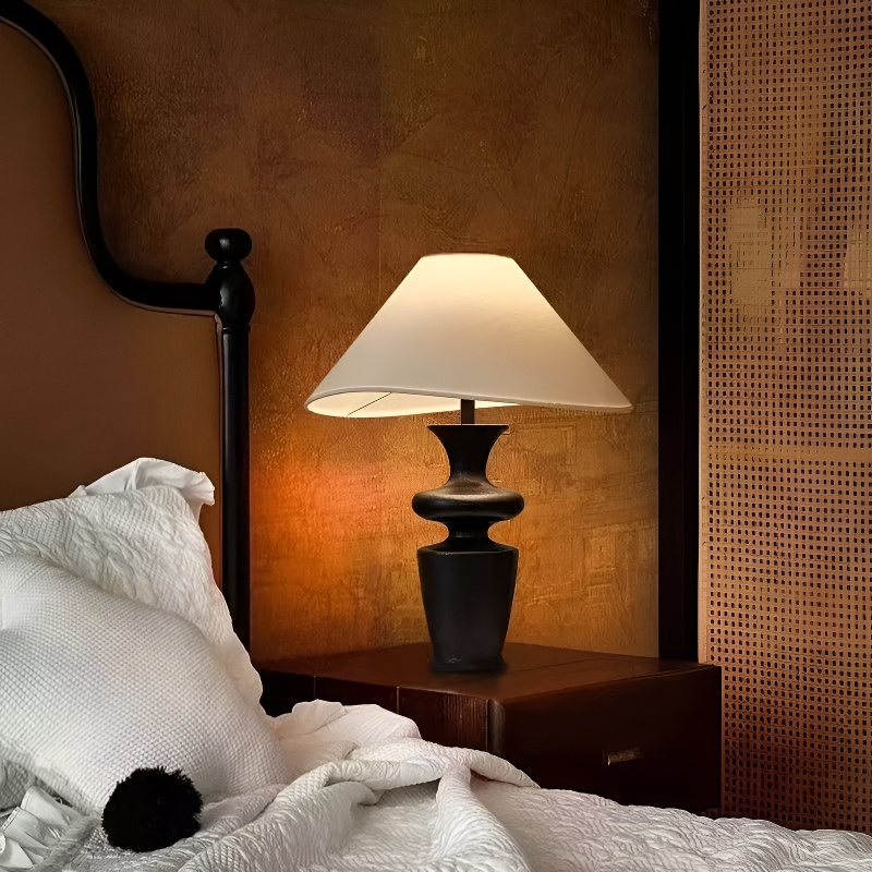 Baiyeco LED Shop Table Lamps Fabric Lampshade