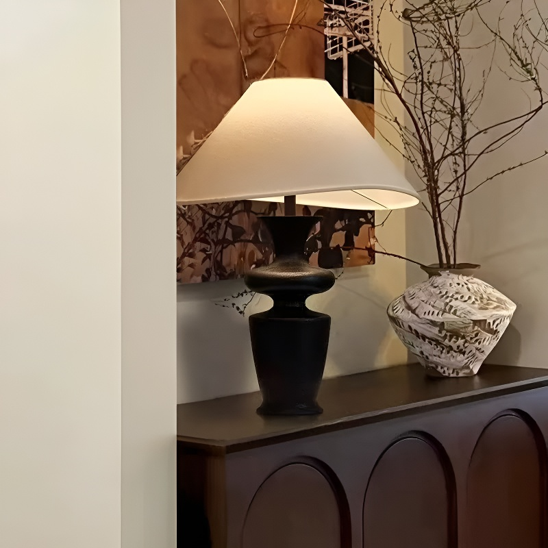 Baiyeco LED Shop Table Lamps Fabric Lampshade