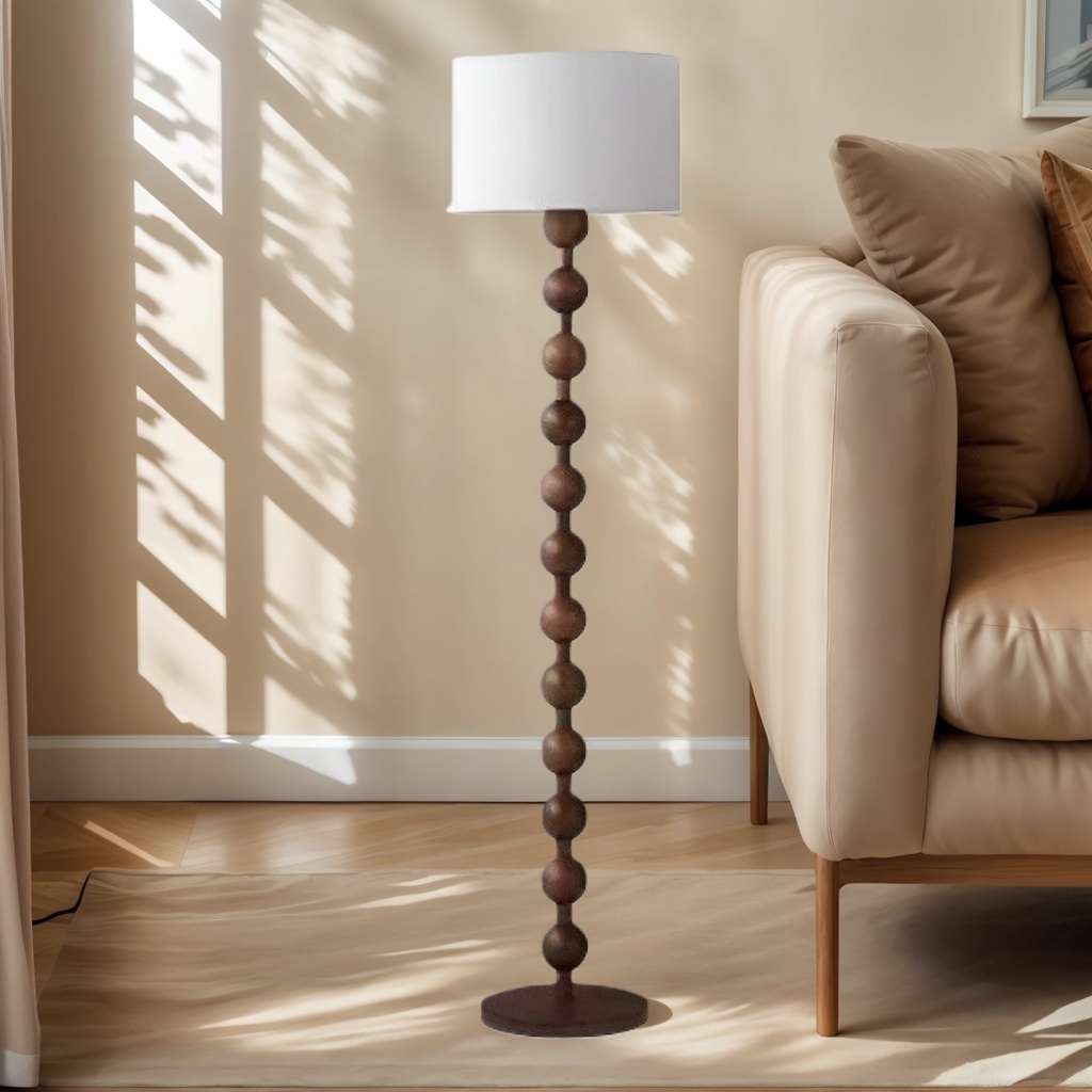 Baiyeco Modern Table Lamp - Iron Body Bulb Lighting Fabric Shade Plug-in Use