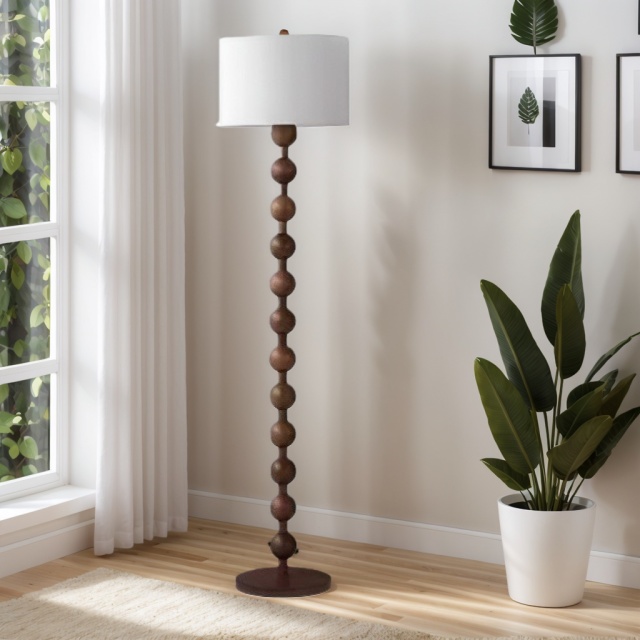 Baiyeco Modern Table Lamp - Iron Body Bulb Lighting Fabric Shade Plug-in Use