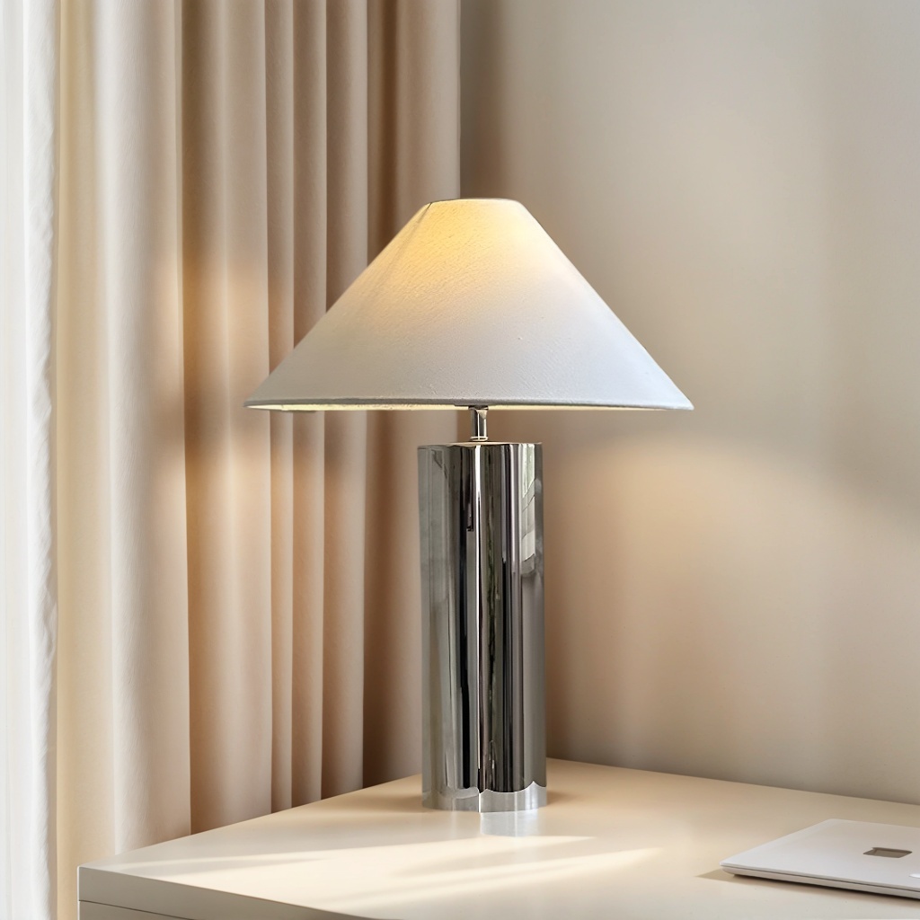 Baiyeco Minimalist Task Lamp - Plug-in Operation Bulb Light with Treated Iron & Textile Shade