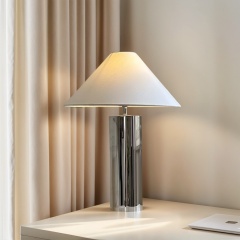 Baiyeco Minimalist Task Lamp - Plug-in Operation Bulb Light with Treated Iron & Textile Shade