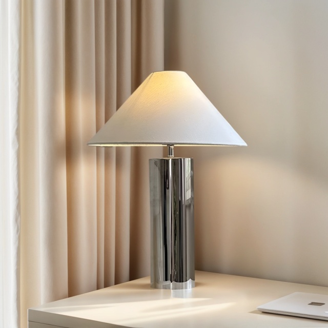 Baiyeco Minimalist Task Lamp - Plug-in Operation Bulb Light with Treated Iron & Textile Shade