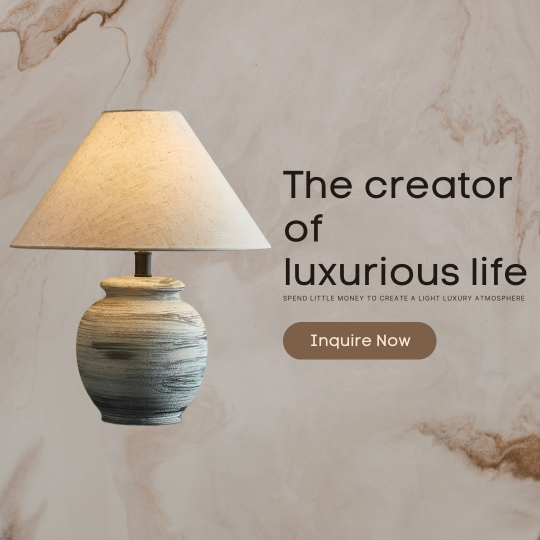 Baiyeco (Ceramic Collection) Table Lamp - Fabric Shade Bulb Light Ceramic Iron Base Universal Plug