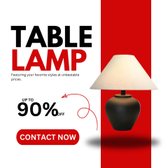 Baiyeco Modern Table Lamp - Iron Body Bulb Lighting Fabric Shade Plug-in Use