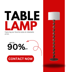 Baiyeco Modern Table Lamp - Iron Body Bulb Lighting Fabric Shade Plug-in Use