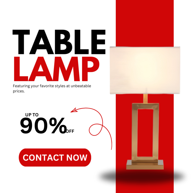 Baiyeco Classic Table Lamp - Fabric Shade Bulb Light Iron Base Plug-in
