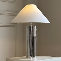 Baiyeco Minimalist Task Lamp - Plug-in Operation Bulb Light with Treated Iron & Textile Shade