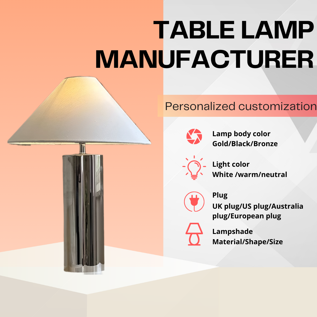Baiyeco Minimalist Task Lamp - Plug-in Operation Bulb Light with Treated Iron & Textile Shade