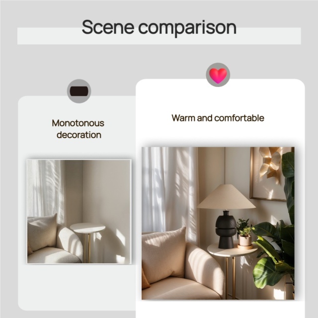 Baiyeco Modern Desk Lamp - For Use with Bulb Wood Base Iron Arm Cloth Shade Worldwide Voltage