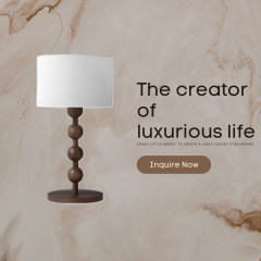 Baiyeco Industrial Table Light - Universal Plug-in Wood Metal Base Cloth Lampshade for Bulb