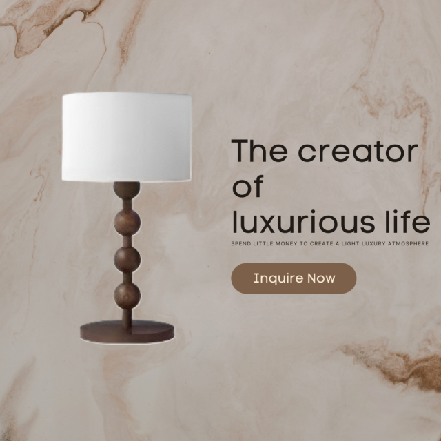Baiyeco Industrial Table Light - Universal Plug-in Wood Metal Base Cloth Lampshade for Bulb