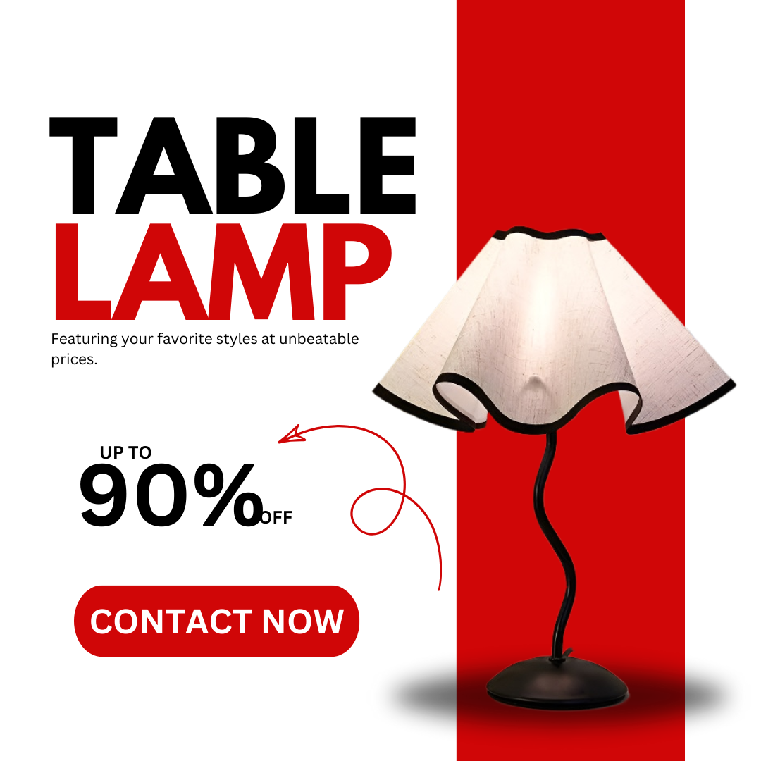 Baiyeco (Industrial Series) Table Lamp - Fabric Shade Bulb Light Electroplated Iron Base Plug-in