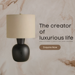 Baiyeco adjustable table lamp - for use with bulb wood iron frame cloth shade global plug