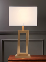 Baiyeco Classic Table Lamp - Fabric Shade Bulb Light Iron Base Plug-in