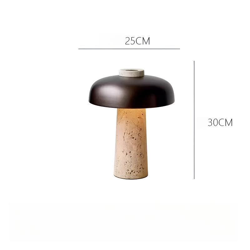 Baiyeco (Marble Collection) Table Light - Universal Plug Stone and Fabric Design Bulb Compatible
