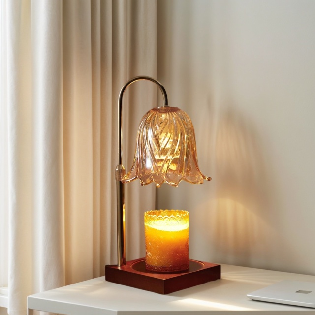 Baiyeco Modern Scented Light - USB Operation Wood Iron & Glass Construction for Aromatherapy Bulb