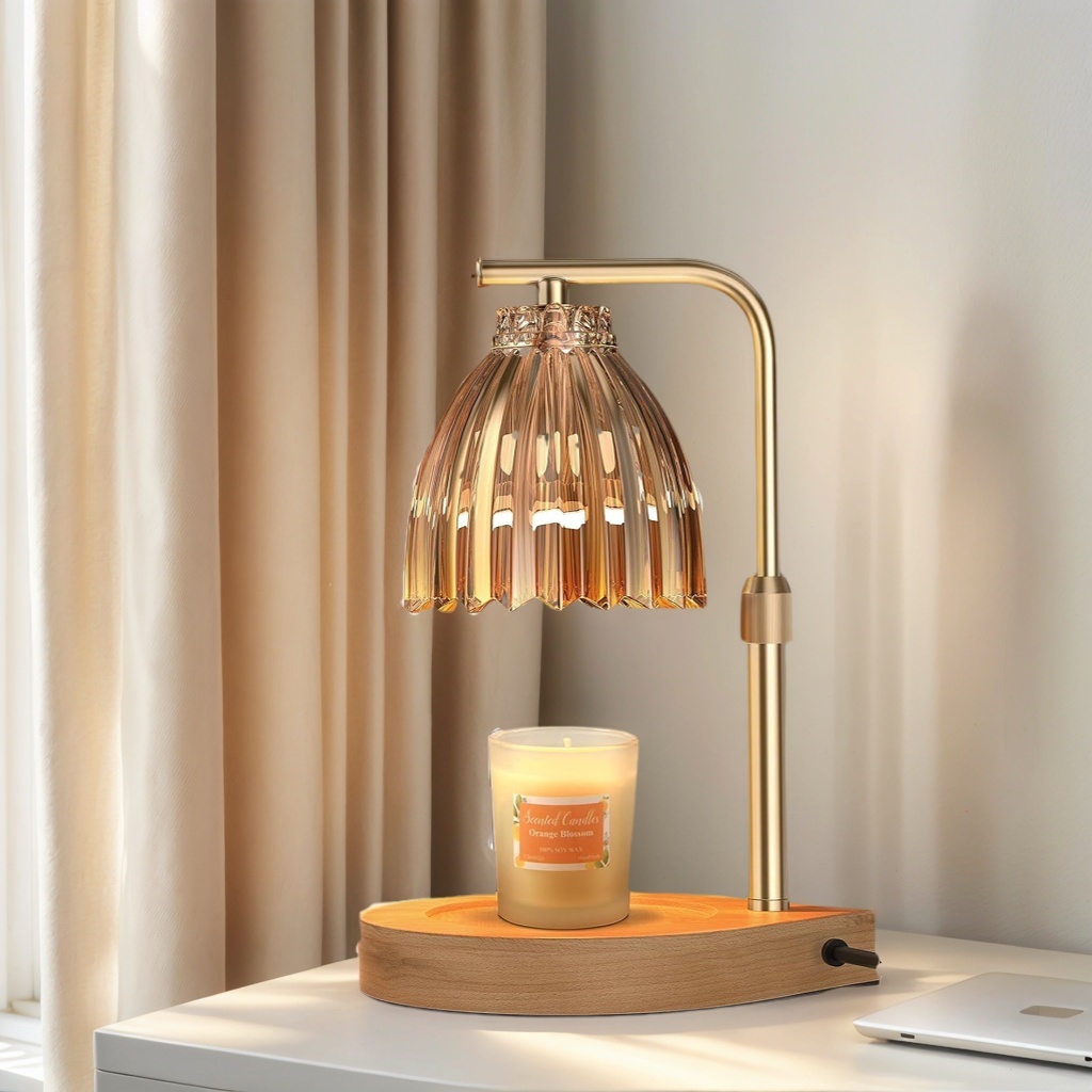 موزع روائح باييكو سبا ستايل - مصباح عطري USB بتصميم خشبي زجاجي حديدي