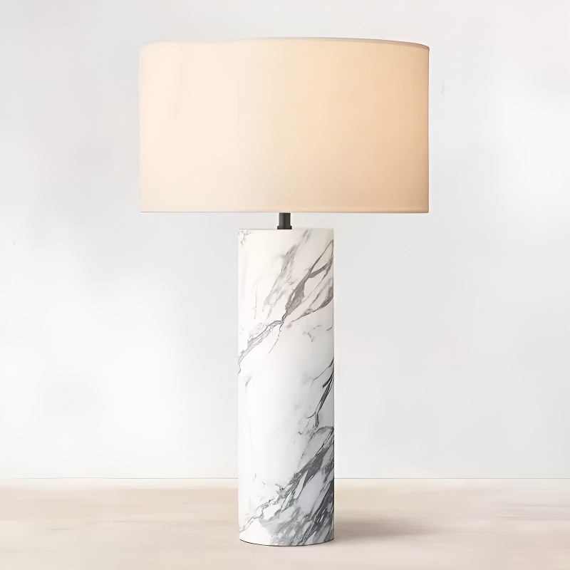 Baiyeco Modern Desk Lamp - For Use with Bulb Stone Base & Cloth Shade Worldwide Voltage Adapter