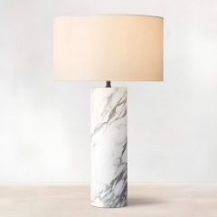 Baiyeco Modern Desk Lamp - For Use with Bulb Stone Base & Cloth Shade Worldwide Voltage Adapter