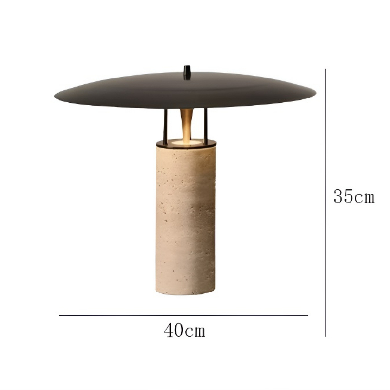 Baiyeco (Marble Collection) Table Light - Universal Plug Stone and Fabric Design Bulb Compatible