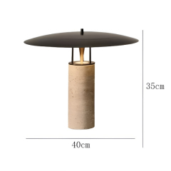 Baiyeco (Marble Collection) Table Light - Universal Plug Stone and Fabric Design Bulb Compatible
