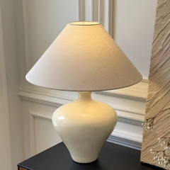 Baiyeco Ceramic Task Lamp - For Use with Bulb Fabric Shade Iron Details International Plug Adapter