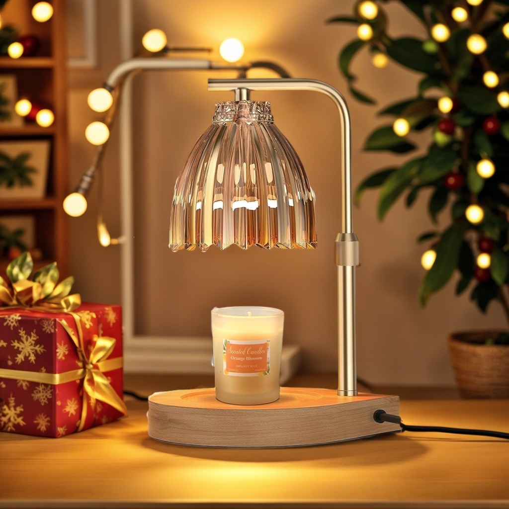 موزع روائح باييكو سبا ستايل - مصباح عطري USB بتصميم خشبي زجاجي حديدي