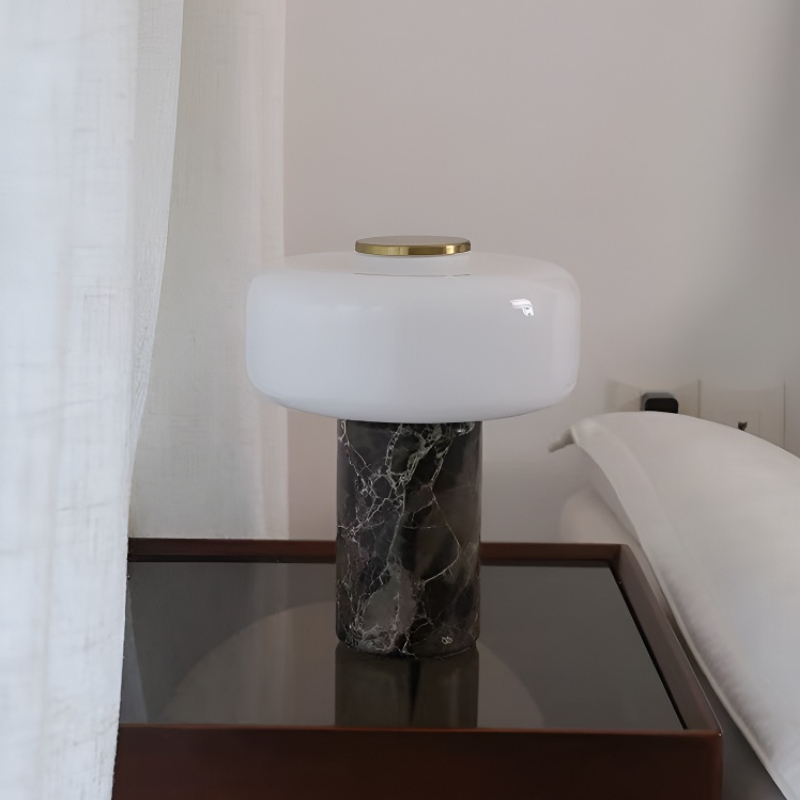 Baiyeco Contemporary Office Lamp - Marble Stability Fabric Diffuser Bulb Light Worldwide Plug-in