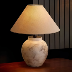 Baiyeco Modern Desk Lamp - Ceramic & Iron Construction with Cloth Shade Bulb Light Worldwide Voltage