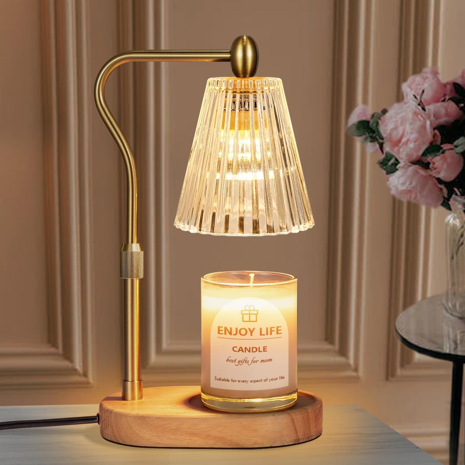 Baiyeco (Aroma Zen) Essential Oil Diffuser Lamp - Wood Base Glass Globe Bulb Light USB Powered