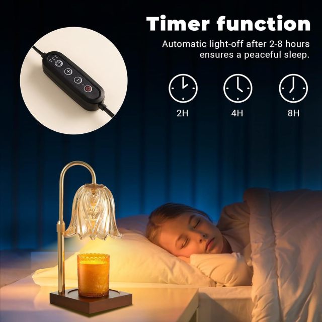 Baiyeco Modern Scented Light - USB Operation Wood Iron & Glass Construction for Aromatherapy Bulb
