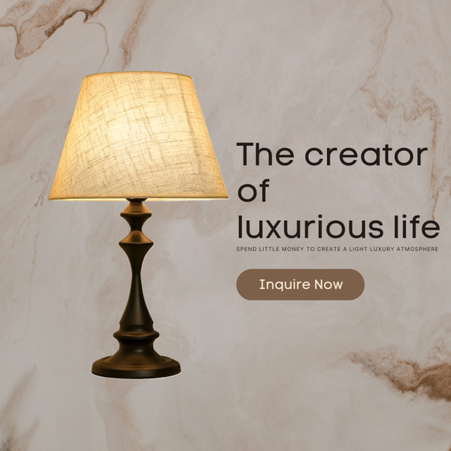 Baiyeco (Urban Loft) Desk Lamp - Plug-in Light with Iron Base Cloth Lampshade Worldwide Voltage Adapter