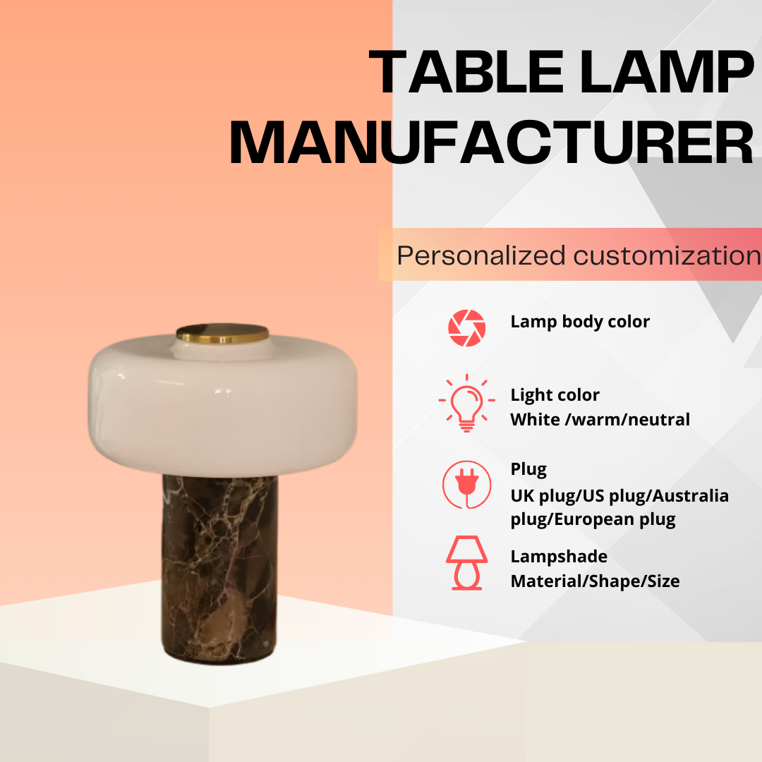 Baiyeco Contemporary Office Lamp - Marble Stability Fabric Diffuser Bulb Light Worldwide Plug-in