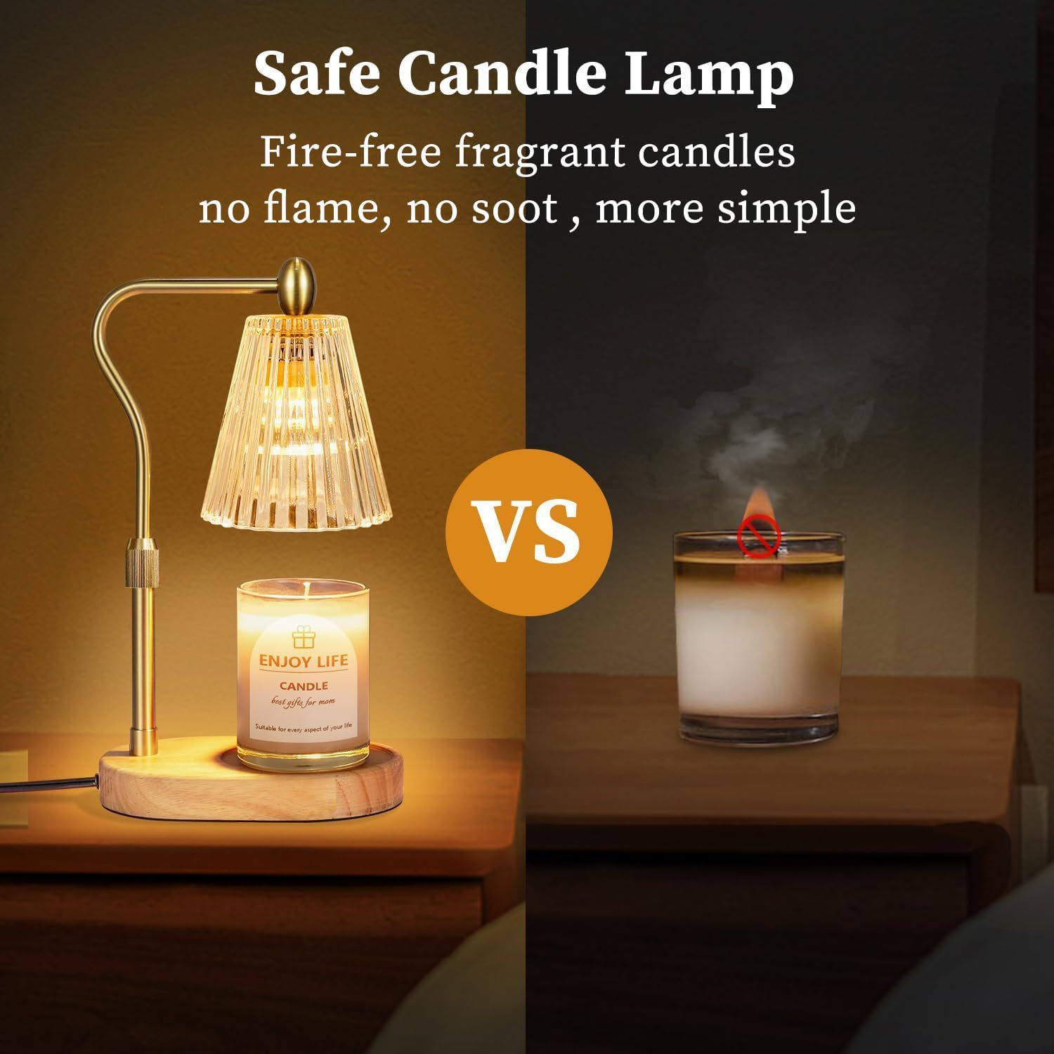 Baiyeco (Aroma Zen) Essential Oil Diffuser Lamp - Wood Base Glass Globe Bulb Light USB Powered