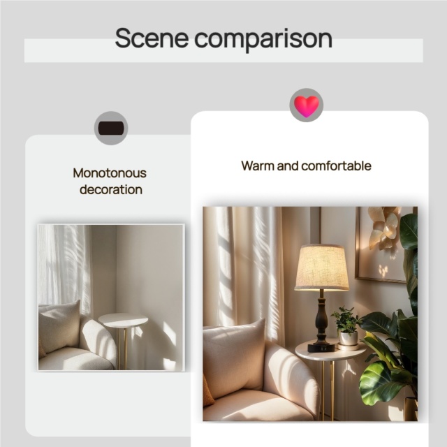 Baiyeco (Modern Series) Table Lamp - Touch Control Iron Desk Light with USB-C Charging Port & Fabric Shade Universal Plug