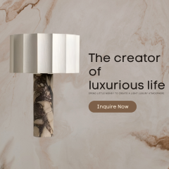 مصباح عمل حرفي من Baiyeco - قاعدة من الرخام الصلب، غطاء قماشي، لمبة، قابس دولي