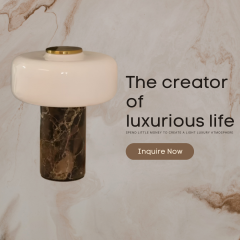 Baiyeco Contemporary Office Lamp - Marble Stability Fabric Diffuser Bulb Light Worldwide Plug-in