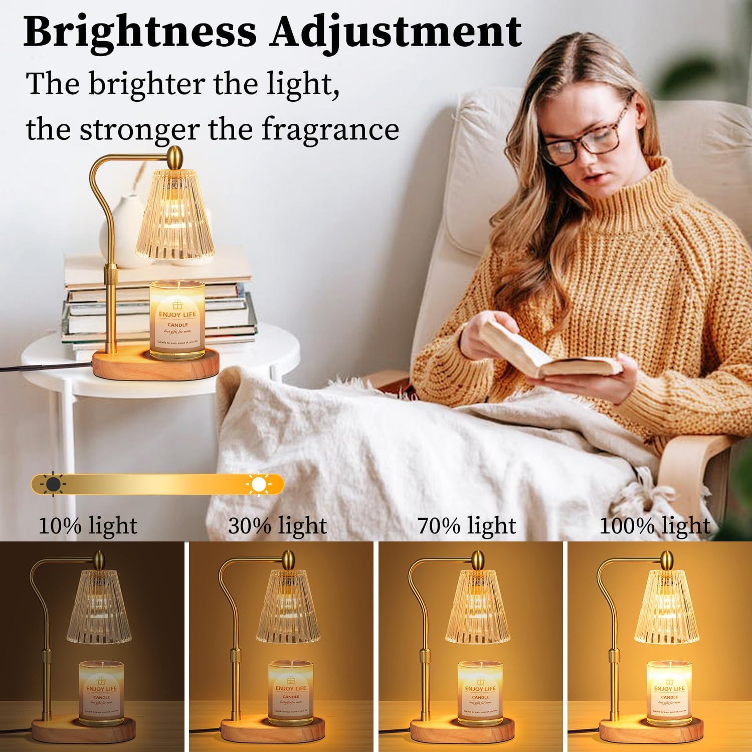 Baiyeco (Aroma Zen) Essential Oil Diffuser Lamp - Wood Base Glass Globe Bulb Light USB Powered