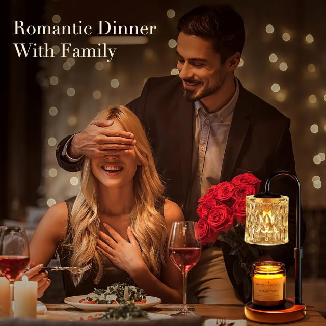 Baiyeco (Natural Series) Fragrance Lamp - Wood Frame Glass Shade Iron Accents USB Power Bulb Compatible