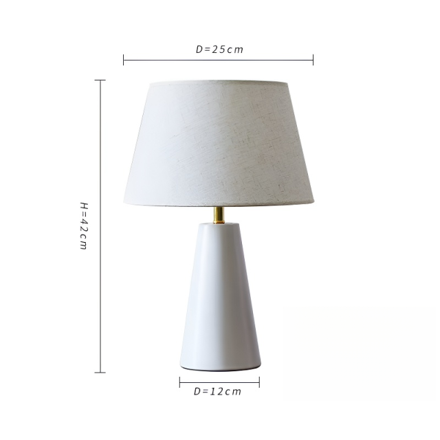 Baiyeco (Metro Series) Table Lamp - Industrial Iron Frame Fabric Shade Bulb Compatible Universal Plug